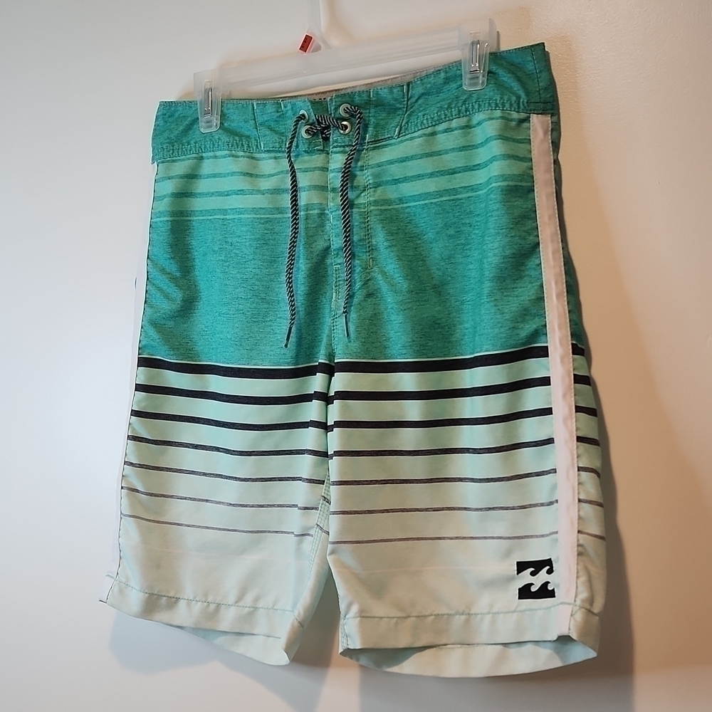 Billabong Swim Trunks Swimming Shorts Men's Size Large Green/White NICE!! - Picture 3 of 9